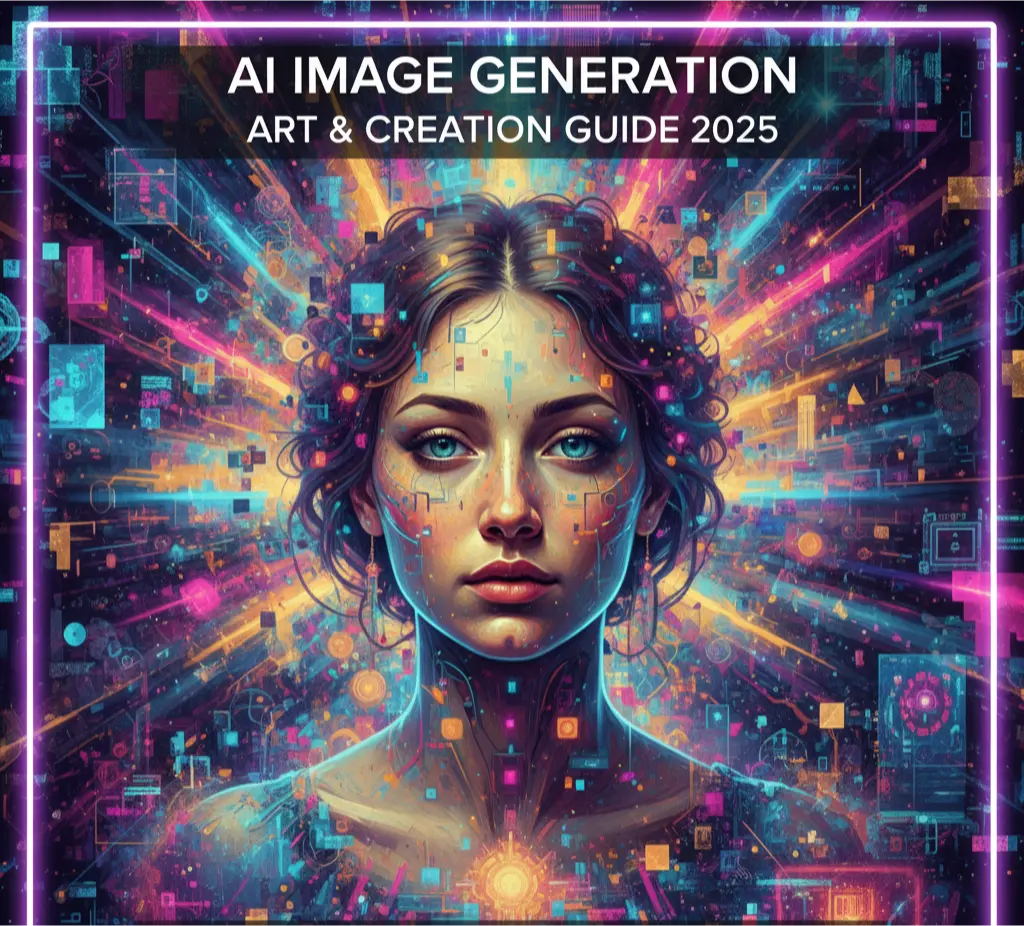 A beautiful, complex piece of art created with AI, representing the creative possibilities of the AI image generation complete guide for 2025.