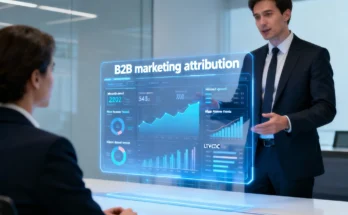 A B2B marketing analytics director presenting an attribution model that proves marketing ROI to a CFO.