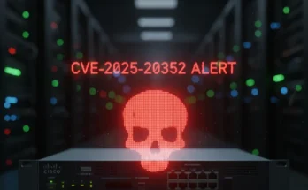 An image representing the critical Cisco zero-day vulnerability CVE-2025-20352 that requires an emergency patch.