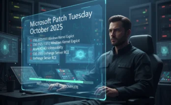 A system administrator applying critical security updates for the Microsoft Patch Tuesday October 2025 to fix Windows zero-day vulnerabilities.