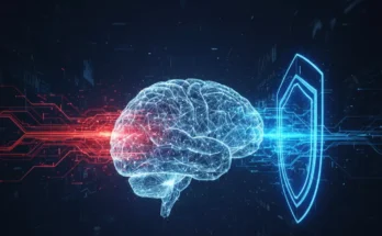 An infographic summarizing the advanced cybersecurity trends for 2025, including AI-powered threats and new cyber defense strategies.