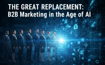 A strategic analysis chart showing the impact of Amazon's 14,000 AI layoffs on B2B marketing and the shift to an AI-first organization.