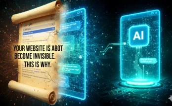 A shocking image showing a "graveyard" of old SEO tactics with a single path leading to a new, AI-dominated search landscape.