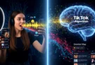 A conceptual image showing the TikTok AI algorithm creating an "Emotion Map" by listening to the audio of a creator's video.